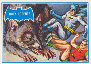 Illustration for article titled The artist behind Topps’ Mars Attacks also did some wild Batman cards